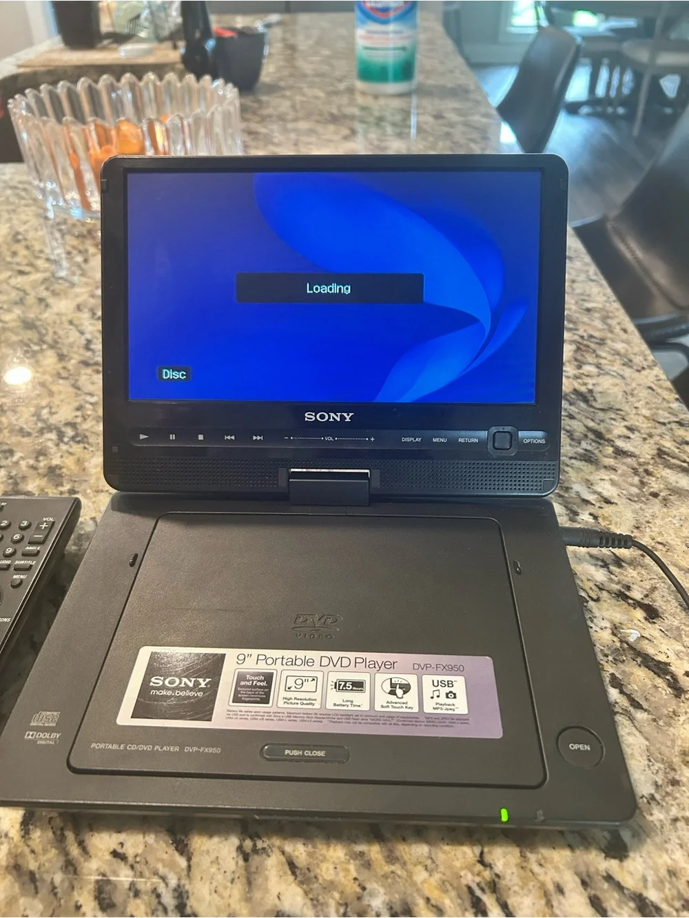 Sony Black Portable DVD Player with Remote and Carry Case